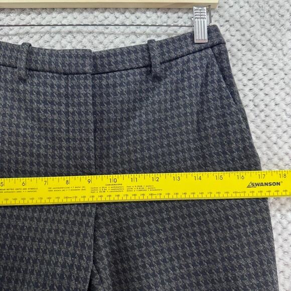 Theory Pants Womens 0 Black Houndstooth Ponte Stretch Slim Straight Mid Rise - Picture 10 of 14